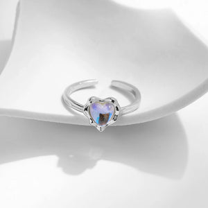 Tessa Sterling Silver Moonstone Heart Rings