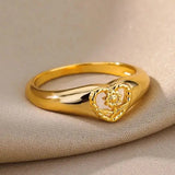 Gold Color Daisy Twisted Snake Ring