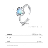 Tessa Sterling Silver Moonstone Heart Rings