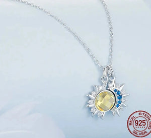 Shining Sun and Moon Necklace