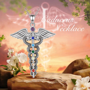 Isabelle Double Snake Wing Caduceus Necklace