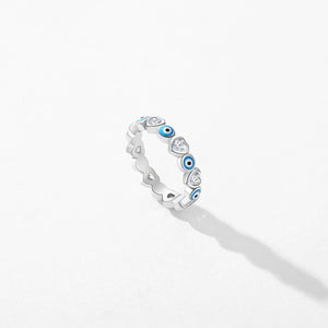 Nora Whimsical Blue Ghost Eyes CZ Ring