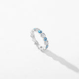 Nora Whimsical Blue Ghost Eyes CZ Ring